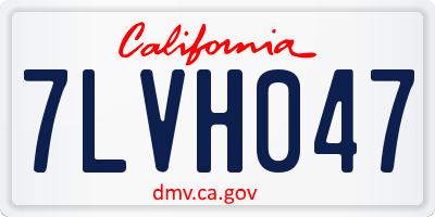 CA license plate 7LVH047