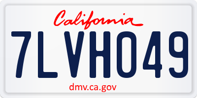 CA license plate 7LVH049