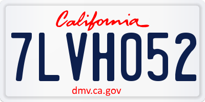 CA license plate 7LVH052