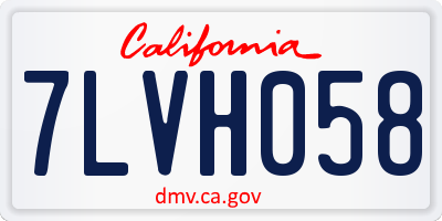 CA license plate 7LVH058