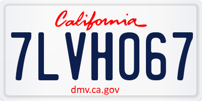 CA license plate 7LVH067