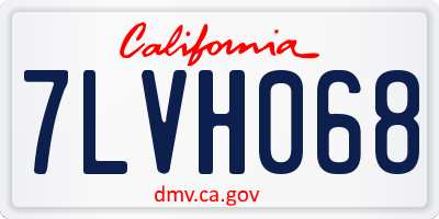 CA license plate 7LVH068