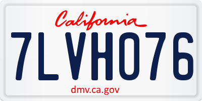 CA license plate 7LVH076