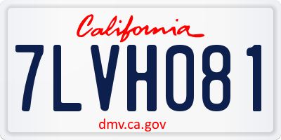 CA license plate 7LVH081