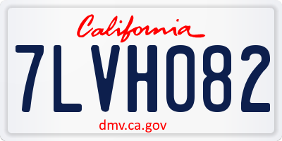 CA license plate 7LVH082
