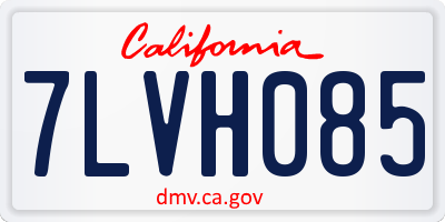 CA license plate 7LVH085