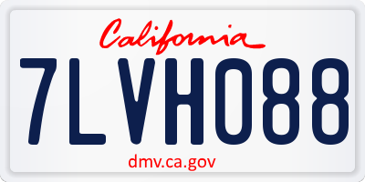 CA license plate 7LVH088