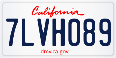 CA license plate 7LVH089