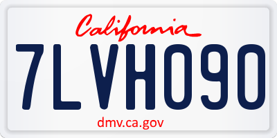 CA license plate 7LVH090