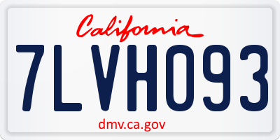 CA license plate 7LVH093