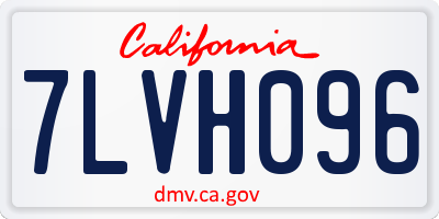 CA license plate 7LVH096