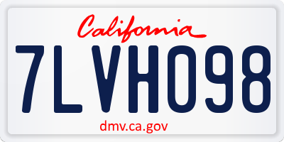 CA license plate 7LVH098