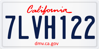 CA license plate 7LVH122