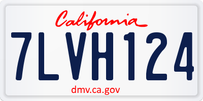 CA license plate 7LVH124