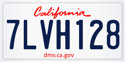 CA license plate 7LVH128