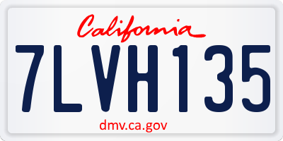 CA license plate 7LVH135