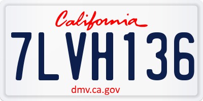 CA license plate 7LVH136