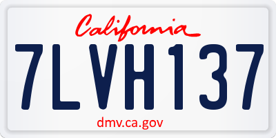 CA license plate 7LVH137