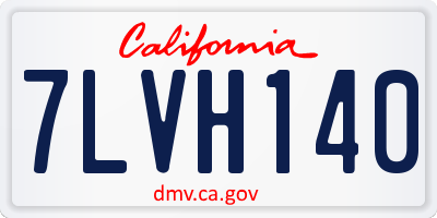 CA license plate 7LVH140