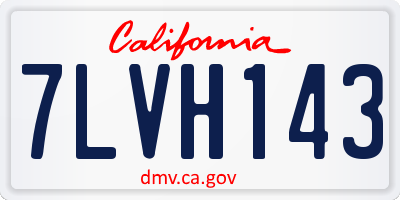 CA license plate 7LVH143