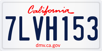 CA license plate 7LVH153