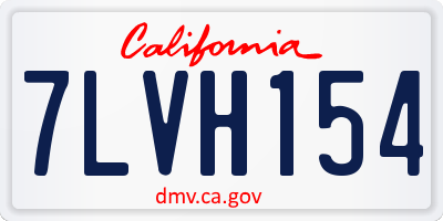 CA license plate 7LVH154