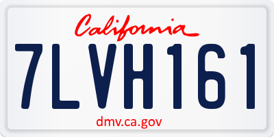 CA license plate 7LVH161