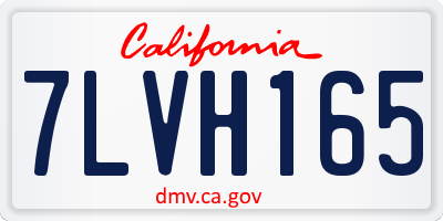 CA license plate 7LVH165