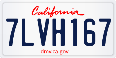 CA license plate 7LVH167