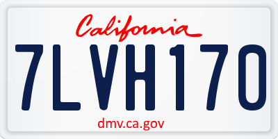 CA license plate 7LVH170