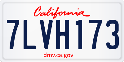 CA license plate 7LVH173