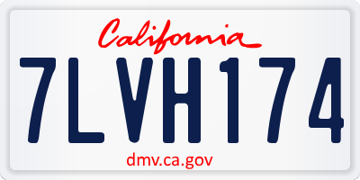 CA license plate 7LVH174