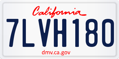 CA license plate 7LVH180