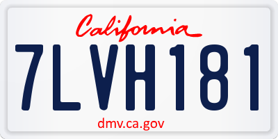 CA license plate 7LVH181