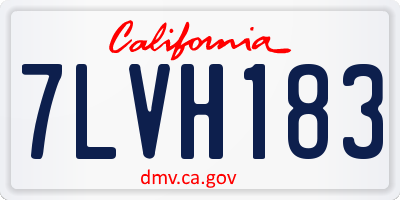 CA license plate 7LVH183