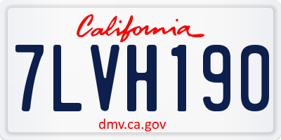 CA license plate 7LVH190
