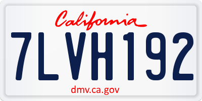 CA license plate 7LVH192
