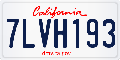 CA license plate 7LVH193