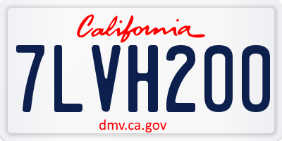 CA license plate 7LVH200