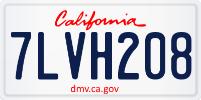 CA license plate 7LVH208