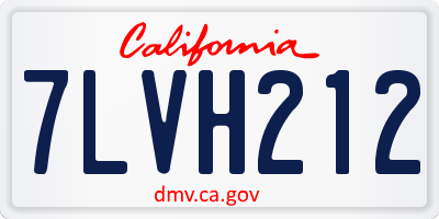 CA license plate 7LVH212