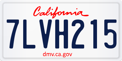 CA license plate 7LVH215