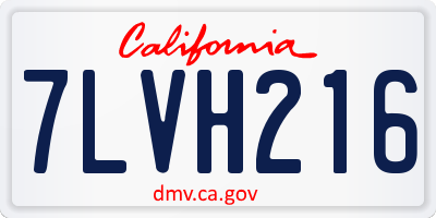 CA license plate 7LVH216