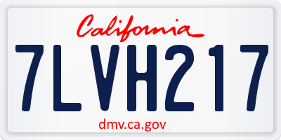 CA license plate 7LVH217