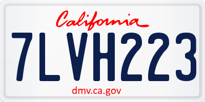 CA license plate 7LVH223