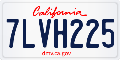 CA license plate 7LVH225