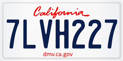 CA license plate 7LVH227