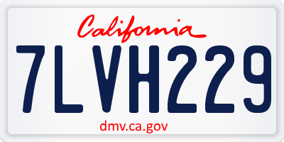 CA license plate 7LVH229