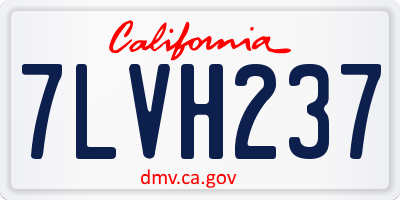 CA license plate 7LVH237