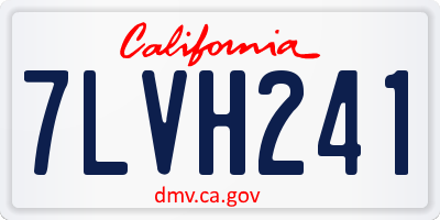 CA license plate 7LVH241